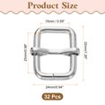 thumbnail image 2 of 32Pack Roller Buckle, 5/8"(15mm)Tri-Glides Slide Buckles, Silver, 32mm, 2 of 6