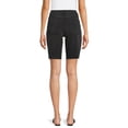 thumbnail image 3 of Time and Tru Women's High Rise Button Fly Denim Bermuda Short, 3 of 5
