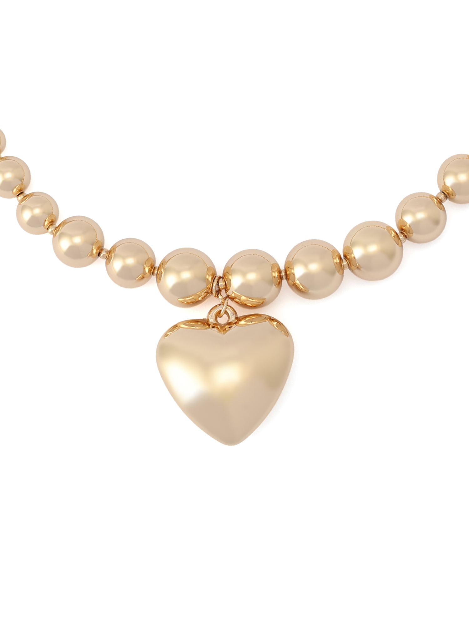 Madden NYC Women's Fashion Gold-Tone Puffy Heart Pendant Necklace