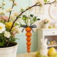 thumbnail image 6 of Junepar Easter Decorations Wooden Carrot Ornaments Easter Carrot Hanging Ornament Craft for Tree 8pcs Wooden Carrot with Bead String Tree Hanging Decorations, 6 of 7