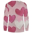 thumbnail image 4 of Valentines Shirts For Women Oversized Funny Love Heart Printed Loose Round Neck Long Sleeved Casual Cozy Shirt Tops Multicolor XXXL, 4 of 5
