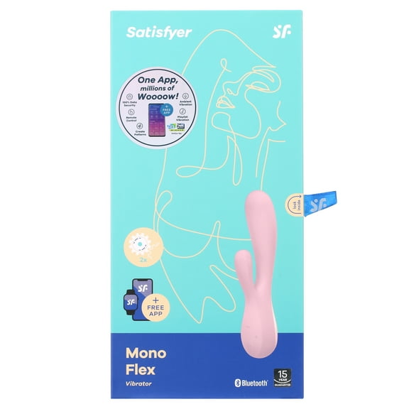 Satisfyer Mono Flex Rabbit Vibrator with App Control - G-Spot and Clitoris Stimulation - Compatible with Satisfyer App, Waterproof, Rechargeable (Mauve)