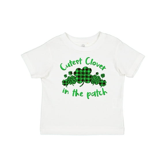Inktastic St. Patrick's Day Cutest Clover in the Patch in Plaid Boys or Girls Baby T-Shirt