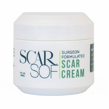 ScarSof Surgeon Formulated Scar Treatment Cream, Visibly reduce the appearance of scars, Made with Organic Aloe Vera, Organic Cocoa Butter, Vitamin E and A, 2 oz jar