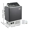 thumbnail image 2 of BENTISM 4.5KW Stainless Steel Sauna Heater, Wall-Mounted, 105-210 cu.ft, Internal Controller, 2 of 9