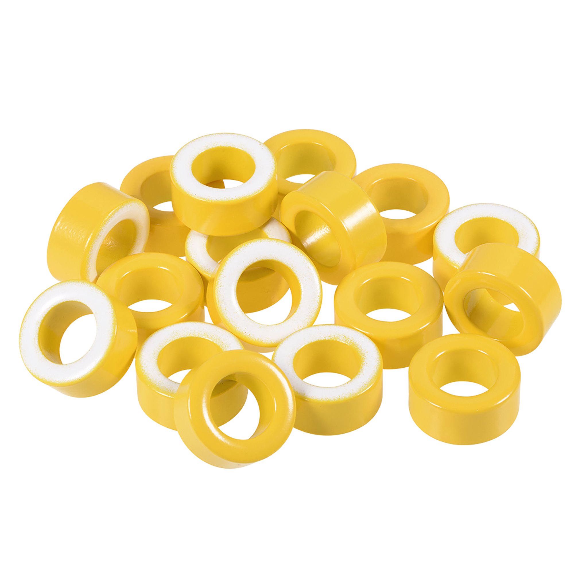 31.2mmx 64mm x 26mm Ferrite Ring Iron Powder Toroid Cores Yellow White