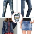 thumbnail image 4 of 6 parches de calavera con diseño de esqueleto para ropa, para planchar, para camisetas, vestidos, pegatinas de tela (calavera con gafas amarillas), 4 of 11