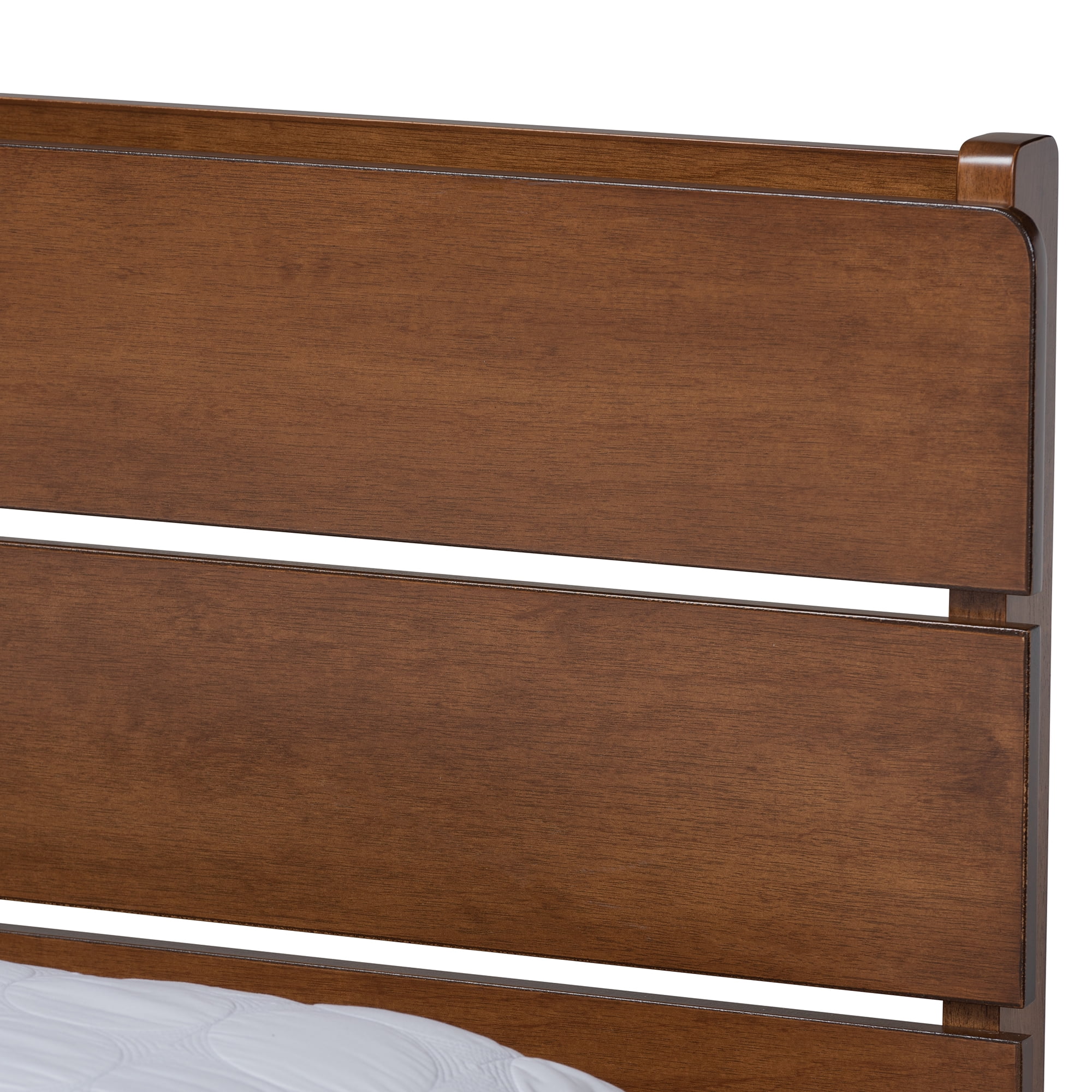 Baxton Studio Avena MidCentury Modern Walnut Finished Wood Queen Size Platform bed