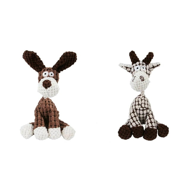 (2-Pack) Rinsvye Plush Dog Toy Durable Puppy Cake Stuffed Animal Plush Chew Dog Large Breed Toy with Squeak Cute Blind Mice Cane Plush Dog Toy for Puppy Small Dogs Small To Medium Dogs