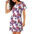 thumbnail image 2 of Naloa Peonies Print Women Nightgowns,Womens Loungewear,Short Sleeve Sleepwear,Comfy Ladies Nightdress, 2 of 6