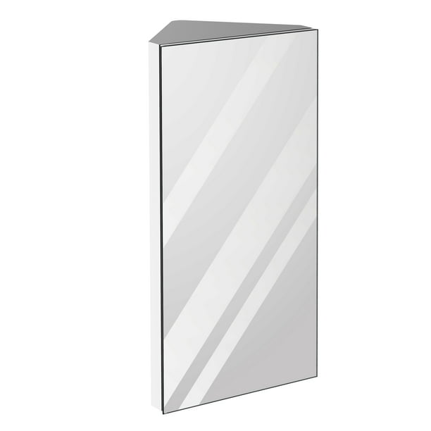 Kleankin 12 Inch X 24 Triangle, Corner Cabinet Mirror Door