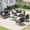 Graphite Grey, variant on Jableast Outdoor Patio Furniture Set, 4 Piece Patio Conversation Sets with Coffee Table, HDPE Rope & Aluminum Armrests, All Weather Patio Set with Thick Cushions for Deck, Backyard, Indigo Ink