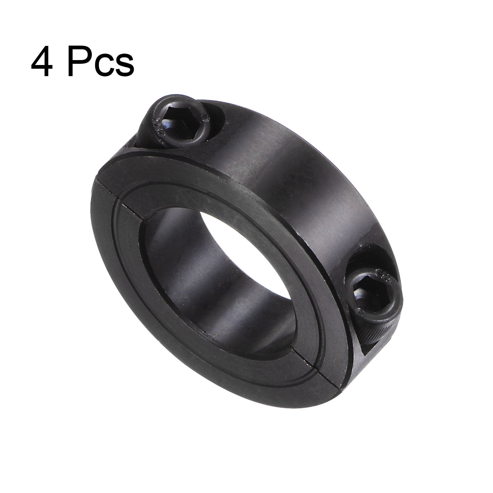 Uxcell 4pcs Shaft Collar for 1" Rod 1-3/4" OD 1/2" Width Double Split Axle Clamp-On Collar with Set Screw