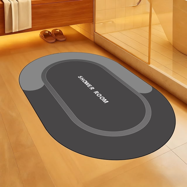 Bathroom Rug Absorbent Dry Non-Slip Washable Floor Mat | Shower Mat for in Front Of Bathtub | Quick Drying Bath Mat with Rubber Backing | Home Kitchen Laundry Room Entryway Doormat