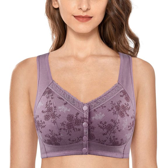 Vedolay Lingerie for Women Women's Coverage Wireless Bra , ComfortFlex Fit,Purple 46