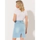 thumbnail image 3 of INSPIRE CHIC Falda Vaquera Midi Básica Desgastada De Cintura Alta Con Dobladillo Rasgado Y Lavado Para Mujer Azul claro M, 3 of 4