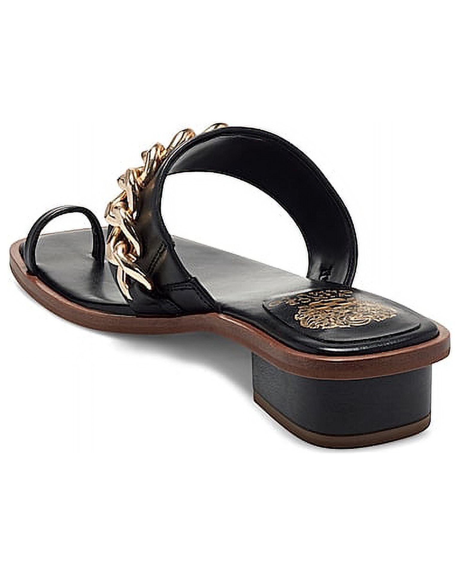 Vince Camuto Yamell Leather Toe-Loop Slide Sandal Black Leather