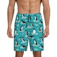 thumbnail image 1 of Balery Penguins On The Ice In The Sea Pantalones cortos de pijama de punto de algodón para hombre con cinturilla y bolsillos-4X-Large, 1 of 6