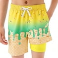 thumbnail image 4 of Kids Kids Swim Trunks With Ice Print Drawstring Elastic Waist Quick Dry Boy Clothes 9-10 Years, 4 of 4