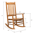 thumbnail image 5 of Tcbosik Outdoor Rocking Chair, Wooden Rocker Chair with Armrest and High Back for Backyard, Poolside, Balcony, Garden, Easy Assembly, Original Color, 5 of 10