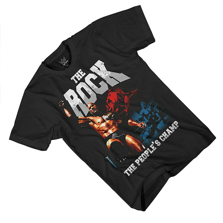 Dwayne The Rock Johnson Eyebrow Raise Black WWE T-shirt