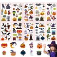 thumbnail image 3 of 10 Sheets  Temporary  for Kids  Pumpkin Witch Ghost Spider Web Bat Temporary  Sticker for Children, 3 of 8