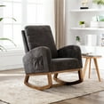 thumbnail image 2 of Comfortable Fabric Rocking Chair for Elderly and Adults, Modern Accent Rocking Chair with Fabric Pad, Lounge Chair Relax Chair High Back Armchair for Nursery, Living Room, Bedroom, Gray, 2 of 7