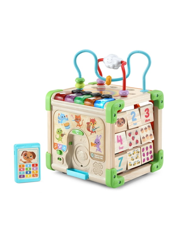 LeapFrog Touch & Learn Wooden Activity Cube for Infants 100% FSC-Certified Wood