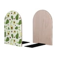 thumbnail image 2 of Lsque Green Avocado Printed Wood Bookends,Non-Skid Bookend for Shelves,Heavy Duty Support Bookends,Non-Slip Foam Pads for Office, Home, and Library,1 Pair, 2 of 8