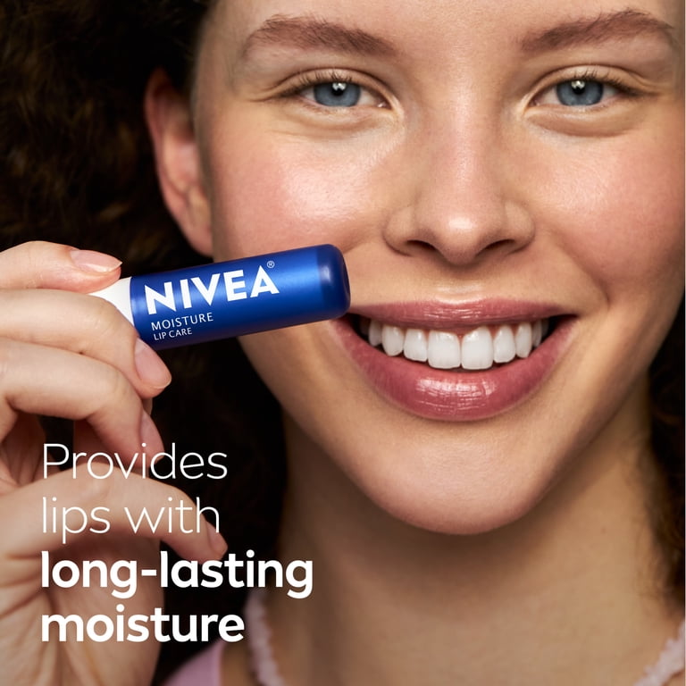 NIVEA Moisture Lip Care, Hydrating Lip Balm with Shea Butter, 0.17