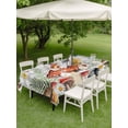 thumbnail image 4 of Outdoor Tablecloth with Umbrella Hole for Patio/Picnic/Party/Camping, Spring Mushrooms Waterproof Table Cloth Rectangle Table Cover Washable, Farmhouse Pastoral Botanical Gray Plaid (60"x 102"), 4 of 8