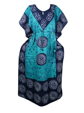 Mogul Women Tie Dye Maxi Caftan Dress Maternity Summer Resort Wear Beach Cover Up Batik Print Birthing Gown Nightwear Housedress 3XL