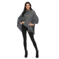 thumbnail image 7 of FANNYC Women Winter Knitted Sweater Pullover Shawl Cloak Coat Texture Oversized Loose Baggy Tassel Fringed Poncho Cape Wrap Jumper With Irregular Hem, 7 of 7