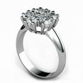 thumbnail image 4 of HeartsAndYou 1ct Round Cut Moissanite Flower Cluster Engagement Ring for Women 18k White Gold Over Silver, 4 of 7