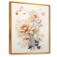 thumbnail image 2 of Designart "Full Bloom Of Beige Floral Beauty V" Plants Floater Framed Canvas Prints, 2 of 5