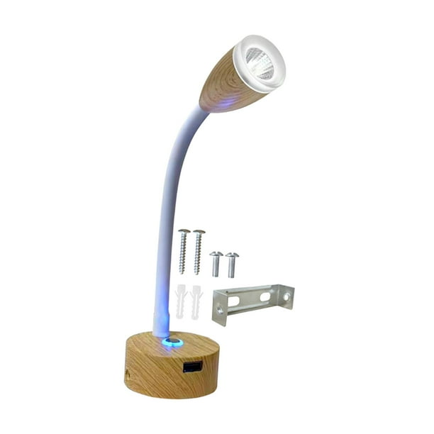 Lámpara de lectura para vehículos recreativos, brillo ajustable, incluye soporte de Hardware con puerto USB, lámpara LED regulable, función de memoria Blanco Macarena Luz para leer