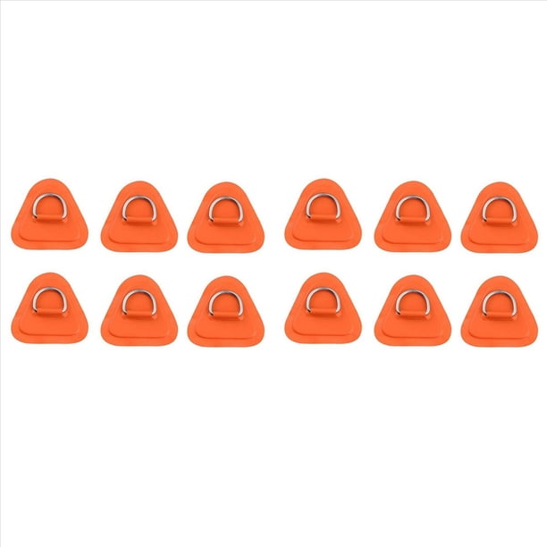 12 Piezas de Anillo en D para Inflable Kayak SUP, de PVC con Anillo en D Stand-Up Paddleboard Canoa Rafting Naranja