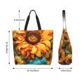 thumbnail image 5 of Yiaed Deep Yellow Colorful Sunflower Print Handbag for Women Tote Purse Shoulder Bag Large Fashion Hobo Purse Handbag Shopping Tote, 5 of 5