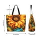 thumbnail image 5 of Balery Deep Yellow Colorful Sunflower Bolsa Tote Estilo Estético con Cremalleras, Bolsa de Hombro, Bolsa de Compras Grande y Plegable, 5 of 8