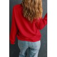 thumbnail image 3 of Plus Size Women's Racing Red Solid Crew Neck Drop Shoulder Sweatshirt | [ZhiHiMeRi] | (US 14W-16W)1X, 3 of 10