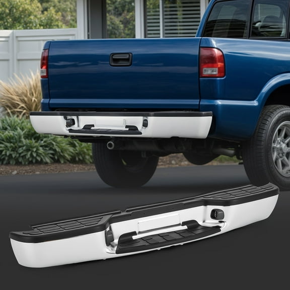 Nickel Rear Bumper Assembly for 1998-2004 Chevy S10 GMC Sonoma Fleetside
