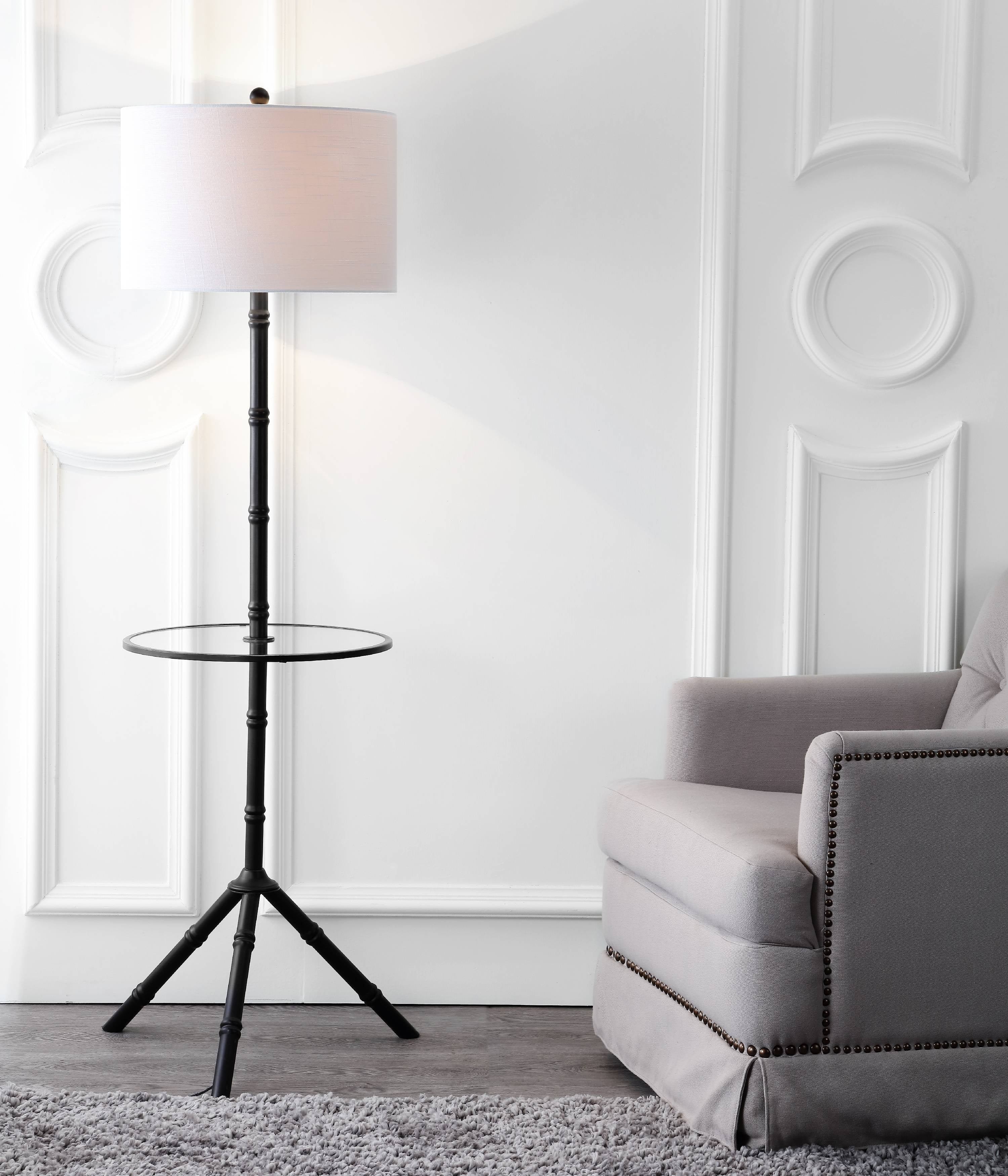 Hall 62" Metal LED End Table Floor Lamp, Bronze