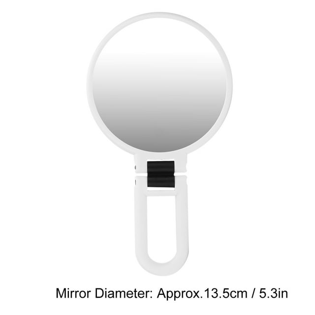 Espejo de Maquillaje ANGGREK de mano doble cara con aumento 5X color Blanco