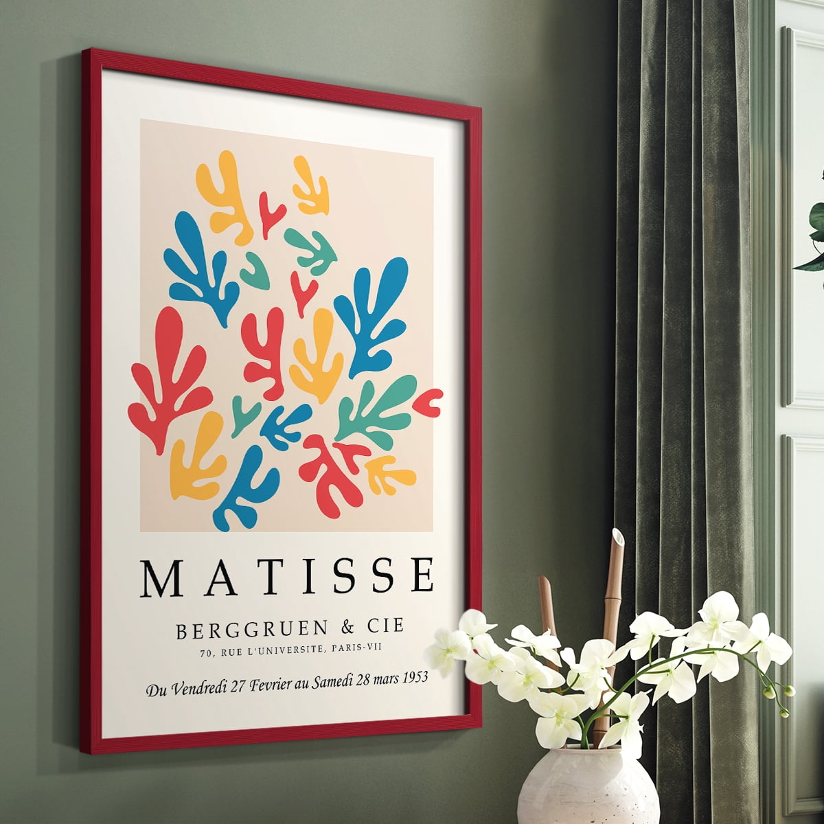 Matisse CCCXLV in Red Solid Wood 11 x 14 Framed Print