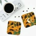thumbnail image 5 of Bingfone Vintage Sunflowers 7 Leather Drinks Coasters With Set Of 6,Suitable For Home Kitchen,Coffee Cup Coasters Home Gift, 5 of 9