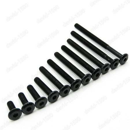 

M6 M8 Black Steel Furniture Connector Bolts Hex Socket FLAT HEAD Allen Screws