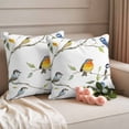 thumbnail image 2 of Spring Animal Pillow Covers 2 Pack Watercolor Cute Birds Gradient Color Leaves Farmhouse Pillowcase Waterproof Outdoor Throw Pillow Cover for Patio Garden Square Cushion 20”x20”, 2 of 9