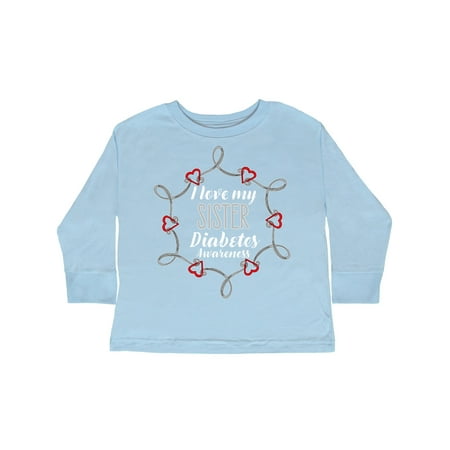 

Inktastic I Love My Sister Diabetes Awareness Gift Toddler Boy or Toddler Girl Long Sleeve T-Shirt
