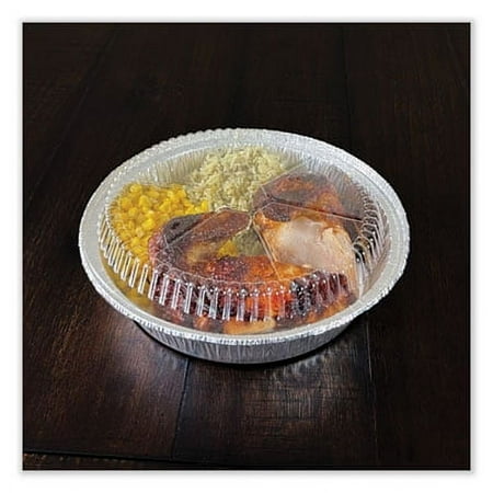 Boardwalk Round Aluminum To-Go Container Lids, Dome Lid, 9", Clear, Plastic, 500/Carton