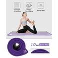 thumbnail image 5 of YR Large Yoga Mat 35"x72" Extra Wide 10mm Thick Foam Home Gym Workout Exercise Mat, Purple, 5 of 9